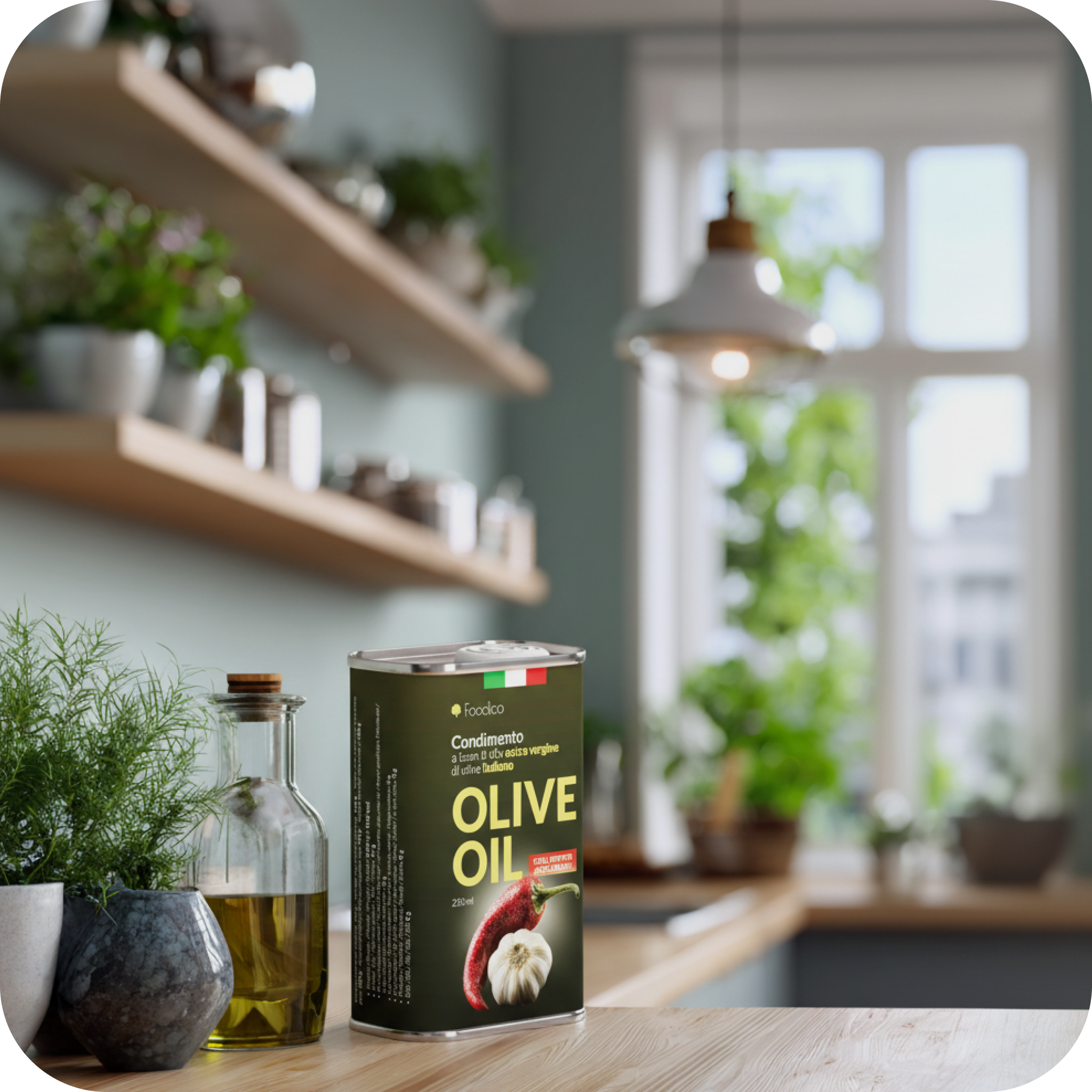 Olivenöl mit Knoblauch und Chili