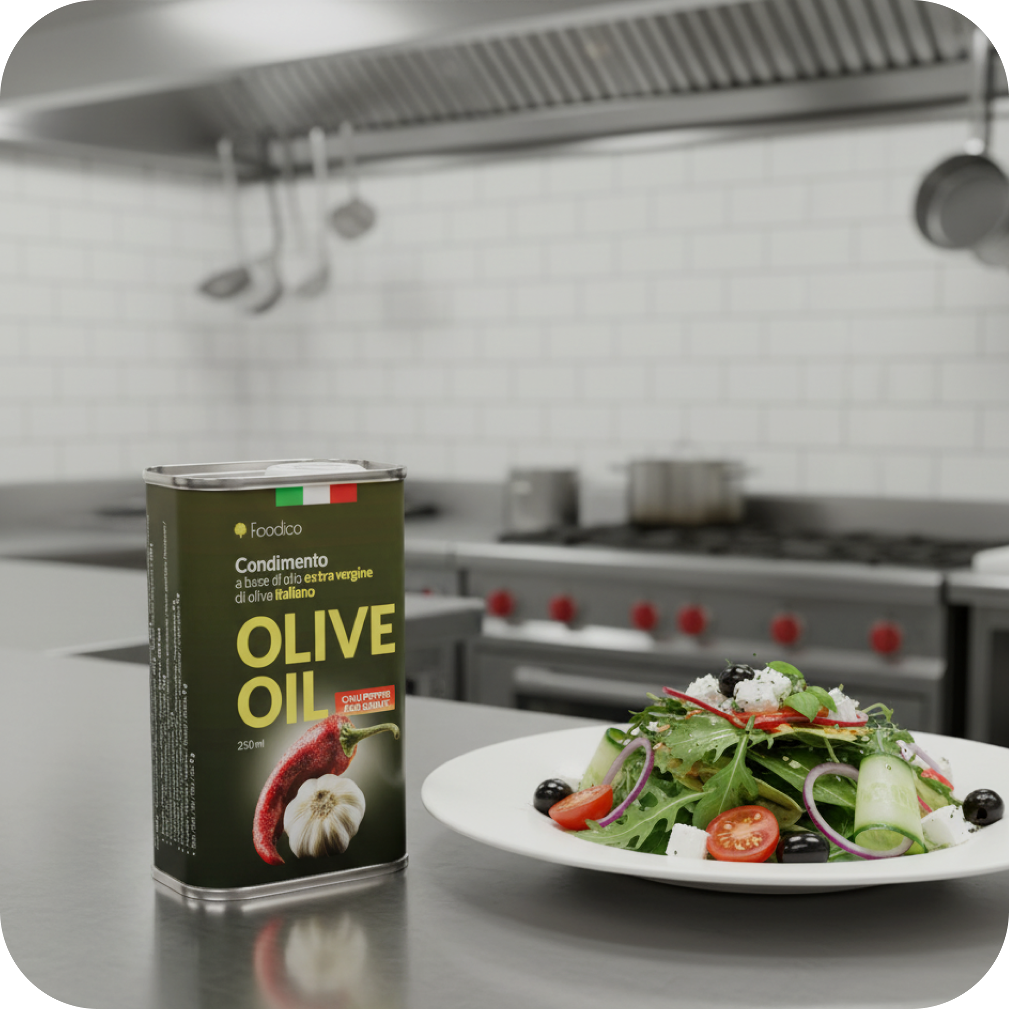 Olivenöl mit Knoblauch und Chili