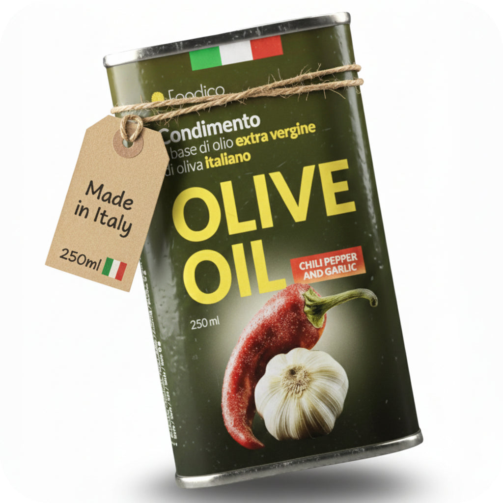 Olivenöl mit Knoblauch und Chili